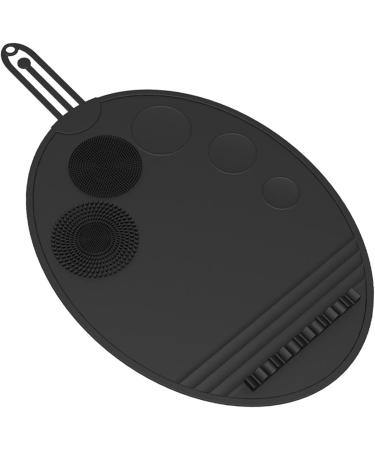 Brush Cleaning Mat Scrubber Mat Multipurpose Portable Washing Tool Silicone Brush Cleaning Mat for Daily Use Eye Brush black - Buy Online on SooperMarket.com