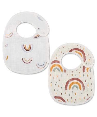 ISAKEN 2 Pieces Baby Bibs Baby Feeding Bibs Waterproof Baby Burp Cloth Waterproof Baby Teething Bibs Bandana Drool Baby Burp Cloth Bibs #010