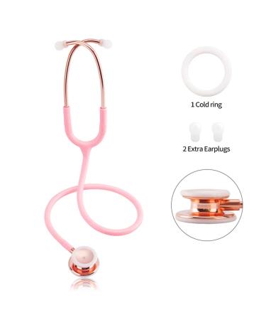 Scienlodic Professional Double Head Stethoscope | Home & Clinical Use | Customized Gold-Plated | High-End Pink - Buy Online on SooperMarket.com