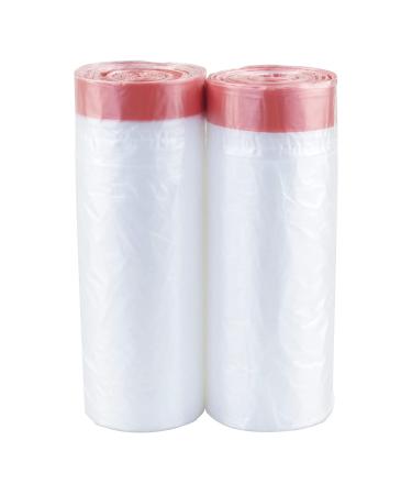 Yuright 30 Gallon Clear Lawn and Leaf Garbage bags with Drawstring, 60 Counts