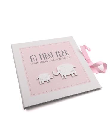 ukgiftstoreonline Baby Girl My First Year Keepsake Record Book (No Personalisation)
