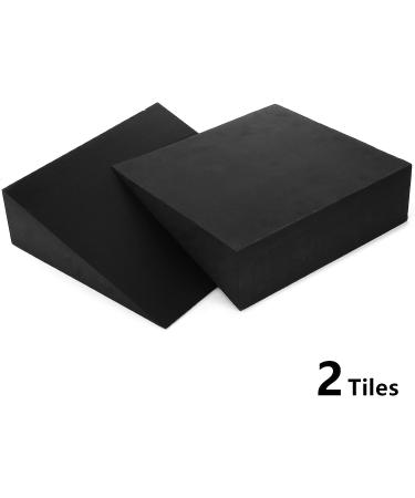 DEAYOU 2 Pack Yoga Foam Wedge Set - 13 EVA Foam Stretch Slant Boards for Lower Leg Strength & Flexibility - Squat Wedge Block for Exercise & Calf Stretching - Knee Pad, Back Support & Footrest Cushion - Black - Buy Online on SooperMarket.com