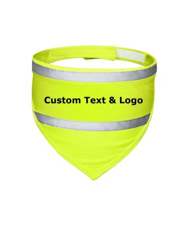 Muka Personalised Printed Pet Bandana Reflective Dog Bandana with Custom Text and Logo-Green-M M green