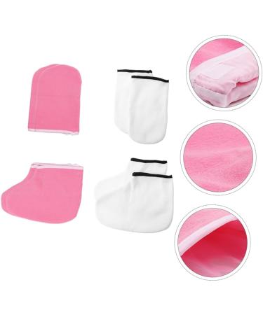 Mikinona 4 Pairs Hand and Foot Mask Fabric Paraffin Socks Moisture Glovesfor Dry Hand Foot Spa Covers Paraffin Bags Hand Spa Gloves Paraffin Wax Gloves Spa Socks Thicken Towel - Buy Online on SooperMarket.com