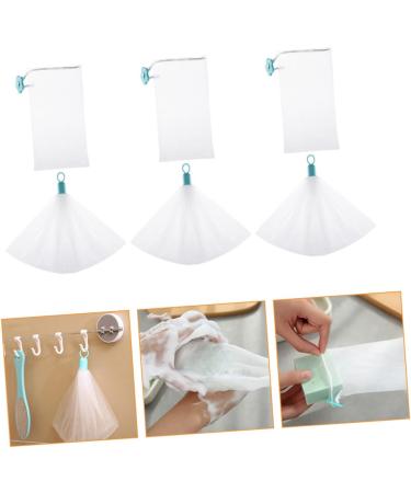 BELLIFFY 6pcs Bubble Net Bath Defoliator Towel Mesh Soap Saver Foaming and Drying Soap Net Bar Soap Pe White - Buy Online on SooperMarket.com