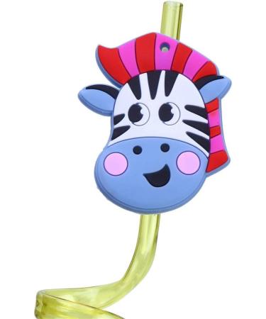 iwobi 12 Pcs Animal Curly Straws Reusable Plastic Curly Novelty Straws for Kids Birthday Party - Buy Online on SooperMarket.com