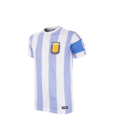 Copa Unisex Kids Argentina Capitano T-Shirt with Round Neck Size 164 White