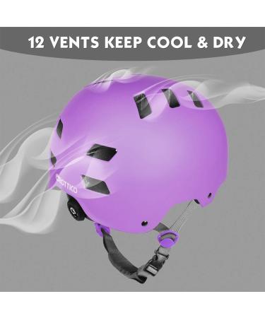 GROTTICO Toddler-Kids Bike Skate Helmet | Adjustable Multi-Sport Helmet for Boys and Girls | Scooter Skateboard Safety Helmet | Ages 2-14 | Matte Purple M (21.6-22.8inch/55-58cm) - Buy Online on SooperMarket.com