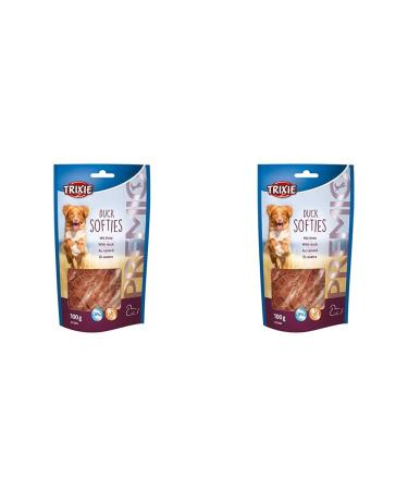 Trixie Hundeleckerli Premio Hunde -Duck Softies 100g - Premium treats for dogs gluten -free - without grain & sugar tasty reward for training & at home - 31869 (pack with 2) Duck Softies 100g (pack with 2)