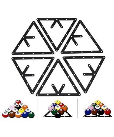Dioche Billiard Rack Holder, 6Pcs Billiard Rack Black Triangle Ball Holder Positioning Billiard Table Pool Cue Accessory