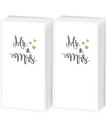 20 handkerchiefs (2x10) Mr. & Mrs. | Tears of joy | Wedding | Gift