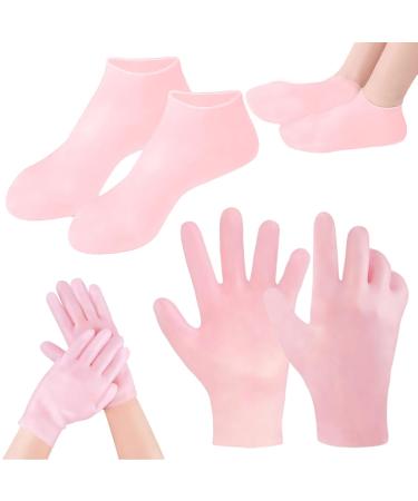 KASESSS 1 Set Silicone Hand and Foot Moisturiser Socks Moisturising Socks for Women Spa Moisturising Gloves and Socks Reusable Moisture Socks Soft Foot Cream Socks for Softening Rough Skin
