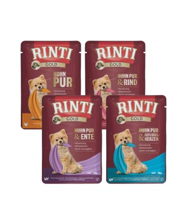 Rinti-Gold 100G (bundle) dog food |Tasting package 12x 100g or 20x 100g wet food for dogs |In the freshbone (12x 100g) 1.2 kg (1 Pack)