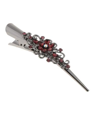 Hellery ladies hair clip made of hair clip clip crocodile hair clips hairdresser sectioning clips combi clip with rhinestone decoration brown
