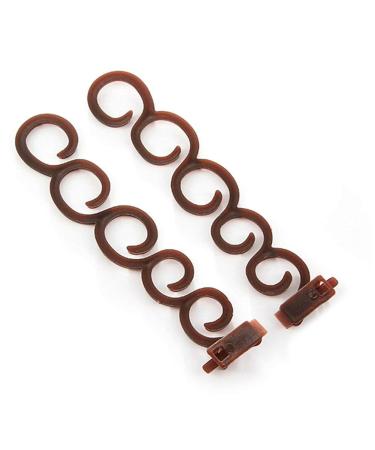 2Pcs Magic Hair Twist Centipede Styling Braid Clip Stick Bun Maker DIY Tool Coffee New Released