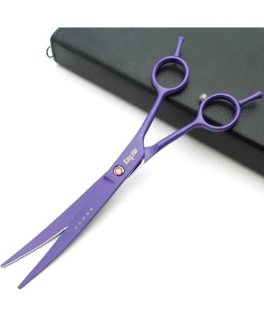 Kingstar 7 Pet Grooming Scissors Set - Straight, Thinning, Curved - Purple Professional Kit with Case and Comb - Buy Online on SooperMarket.com