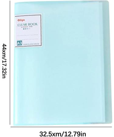 A3 Diamond Painting Storage Book - 30 Pages, Clear Pockets, Art Portfolios, Letter Album Folder - Green - 11*17in/44 X 32.5cm - Buy Online on SooperMarket.com