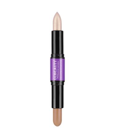 CCbeauty Cream Highlight and Contour Stick Shimmer Highlighter Makeup Contouring Highlighting Makeup Face Shaping Stick Lightweight Blend Smooth Colour Corrector Concealer Stick Blonde/Mocha CC06(BLONDE / MOCHA) 1 count (Pack of 1)