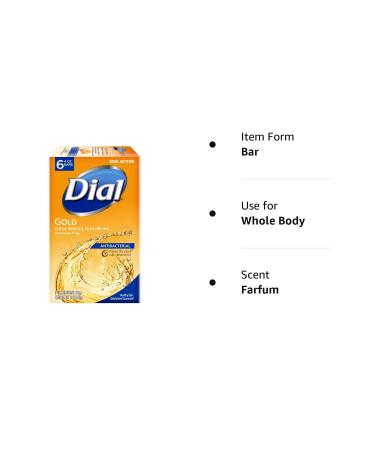 Dial Gold Antibacterial Soap - Six 4 oz Bars per Pack - Farfum 4 Ounce (Pack of 6) - Buy Online on SooperMarket.com