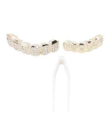 Hip Hop Teeth Set Teeth Protection Hip Hop Teeth Brace for Halloween Party for Hip Hop Fashion Shows for Birthday(gold)