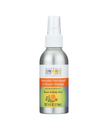 Aura Cacia Aromatherapy Room & Body Mist Peaceful Patchouli & Sweet Orange 4 fl oz (118 ml)