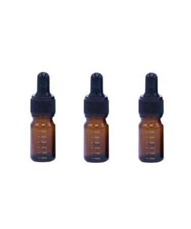 Vasana 3 empty refillable amber glass bottles for essential oils with black drip closure for cosmetics elite liquid container. Amber colors (orange) - YPK78470AMBER 5ML/0.17oz