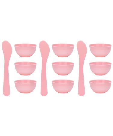 lasenersm 9 Pieces Mini Plastic Facial Mask Mixing Bowl with Stirring Spatula Facemask Bowl Mud Mask Mixing Bowl DIY Skin Care Mixing Tool Kit for Lady Women Home Beauty Salon Use Pink