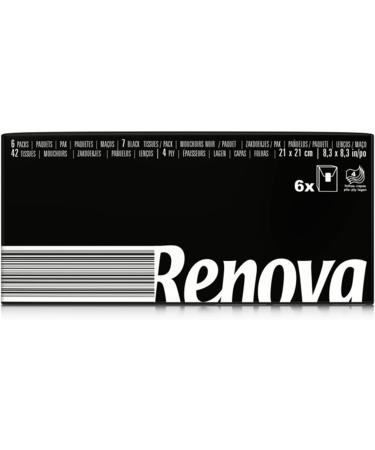 Buy Renova Black Handkerchiefs - Soft Touch 4-Layer Paper Mini Packs of 6 | International Shipping Available - Buy Online on SooperMarket.com