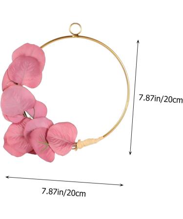 Cabilock Wrought Iron Gate Hanging Wreath Emblems Simulation Garland Hanging Garland Wall Decoration Door Rosy 20x20cm - Buy Online on SooperMarket.com