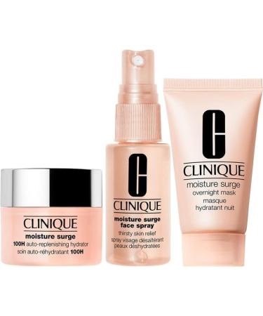 Clinique Moisture Surge Skincare Set 100H Auto-Replenishing Hydrator 15 ml + Face Spray Thirsty Skin Relief 30 ml + Overnight Mask 30 ml - Buy Online on SooperMarket.com