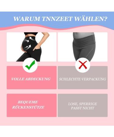 TNNZEET Maternity Leggings for Women | Opaque Pregnancy Leggings with Pockets for Yoga | Skin Color/Light Gray - Buy Online on SooperMarket.com