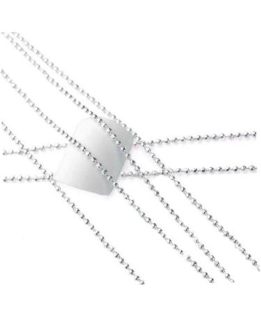 2pcs Metal Chain Silver Bead Nail Art Glitter Striping Tape Ball Beads Chain Line Silver 3D Nail Sticker DIY Decoration 39inch 1m