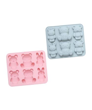 IMIKEYA Cookie Mold 2pcs Cake Mold Chocolate Mold 3D Silica Gel Lollipop Ice Block Mold 15.9X14.1CM