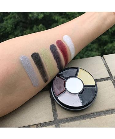 Clown White Black Face Body Makeup 6 Colors Wheel for Special Effects | Halloween Zombie Makeup Kit with Sponge | Non Toxic Professional Palettes - Buy Online on SooperMarket.com