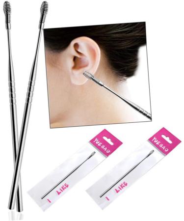KALLORY 5pcs Ear Wax Scoop Kit - Ear Cleaner Spring Tool Ear Spoon Silver Wax Remover - Buy Online on SooperMarket.com