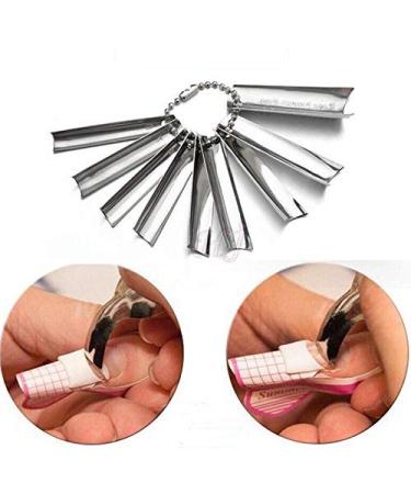 Easy French Tips Smile Line Pink & White Cut Nail Art UV Gel Acrylic Essenial Tools 9 Sizes Cutter Edge Trimmer Template Pack of 1 HJ-NAT035-FS06