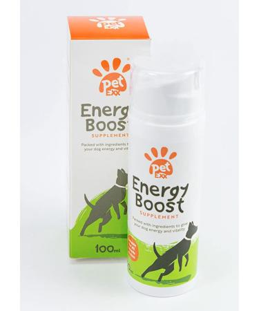 PetExx Energy Boost 100ml - multivitamin rehydration immune support electrolyte pet supplement for energy increase with Beta Glucans Prebiotics Amino acids vitamins A E D3 & B12 & green tea