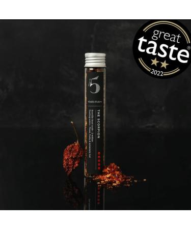 Chilli No. 5 The Scorpion Dried Scorpion Chilli Flakes 15g Glass Tube - Buy Online on SooperMarket.com