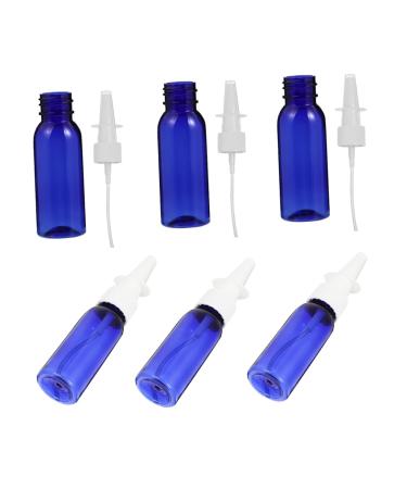 FOMIYES 6pcs Round Shoulder Bottle with Nasal Spray Plastic Cleaner Travel Cosmetic Containers Glass Cleaner Refillable Spray Bottle Iodine Nasal Spray Plastic Nasal Spray Sub Bottle Blue