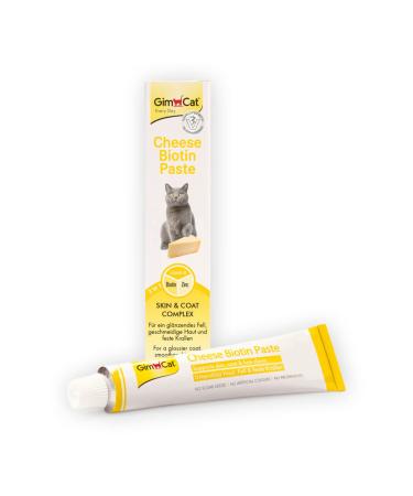 GimCat Cheese Biotin Paste - With tasty cheese zinc and linseed oil for coat skin and claws - 1 tube (1 x 100 g)