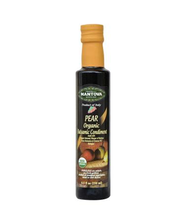 Mantova Organic Pear Balsamic Vinegar of Modena 8.5 oz - Ideal for Salad Dressings, Pasta Salads, Ice Cream, Cocktails - 100% Pear - Pack of 1 - Buy Online on SooperMarket.com