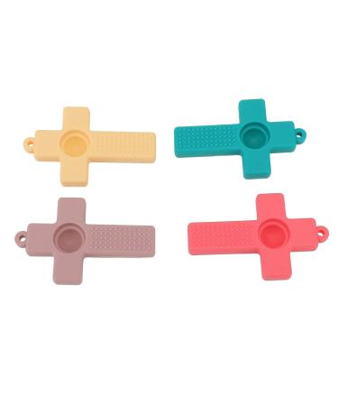 4Pcs Silicone Baby Teether Toy - Infant Teething Relief for Sore Gums | Chew Toys for Comfort - Buy Online on SooperMarket.com
