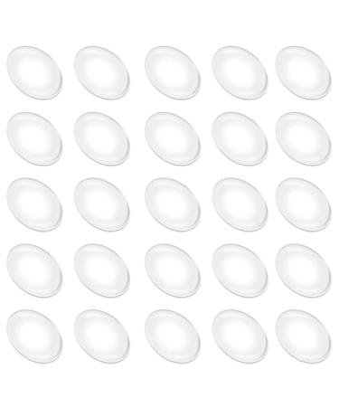 Oval Cabochon 50 PCS Clear Round Glass Cabochons 30X40 MM with Flat Backs Glass Dome Tiles Clear Cameo for Pendants Magnets and Crafts(30X40MM)