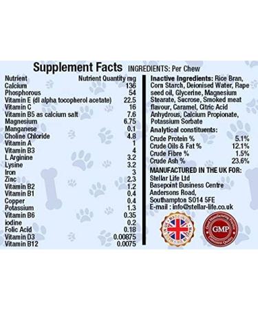 DR DOG Multivitamin for Dogs 60 Soft Chews - Essential Vitamins, Minerals & Antioxidants - Fussy Friendly & Tasty Treats - Made in UK - Buy Online on SooperMarket.com