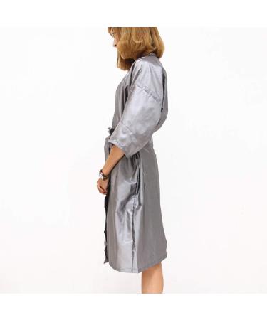 Buy Mollensiuer Silver Salon Robe - Stylish Hair Cutting Smock for Clients | International Shipping Available - Buy Online on SooperMarket.com