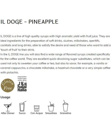 Il Doge Pineapple 70cl Cocktail Mixers Syrup Mocktail Syrup - Buy Online on SooperMarket.com