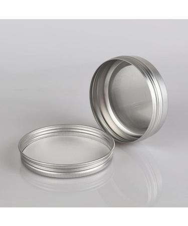 Zeoabsy 10-Piece 100ml Silver Aluminum Tins - Screw-Top Containers for Cosmetics Candles & Ointments | Includes 5 Spatulas & 1 Etiquette - Buy Online on SooperMarket.com