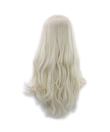 BGHJUE Blonde Lace Front Wig - 26-Inch Silk Straight Heat Resistant Synthetic Wig for Women - Glueless & Stylish - Buy Online on SooperMarket.com