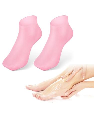 JOOTUEPO 1 Pair Moisturizing Exfoliating Socks Silicone Moisturizing Socks Anti Slip Aloe Socks for Dry Cracked Feet Women Repairing Dry Feet Cracked Heel and Softening Rough Skin