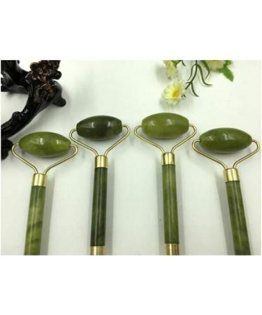 Jade Facial Massage Roller - Natural Anti-Aging Skin Tightening Massager for Face Neck & Eyes | 5.5 Inch Golden - Home Decoration - Buy Online on SooperMarket.com